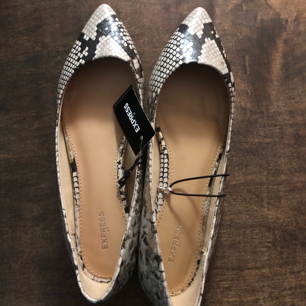 Express snakeskin flats